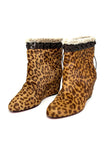 Like New. Louboutin Boots Leopard. 35.5|10662