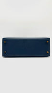 Like New. Hermes Kelly 25 Bleu De Prusse Epsom Sellier GHW. WHA469KY|8273