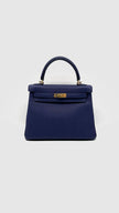 Preowned. Hermes Kelly 25 Blue Encre Togo GHW. CHT774CI|14146