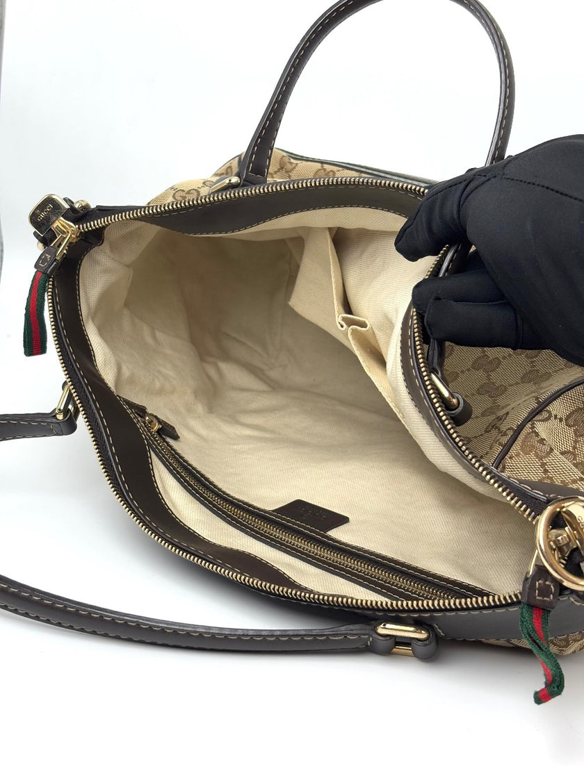 Preowned. Gucci Mayfair Bow Tote Canvass. 257349525040|6413