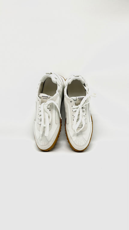 Like New. Hermes Jet White Sneaker . 38|10255