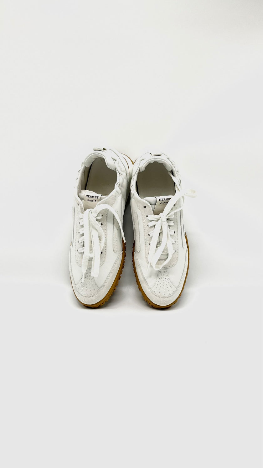 Like New. Hermes Jet White Sneaker . 38|10255