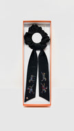 Brand New. Hermes Knight Parade Scrunchie Black Silk|14539