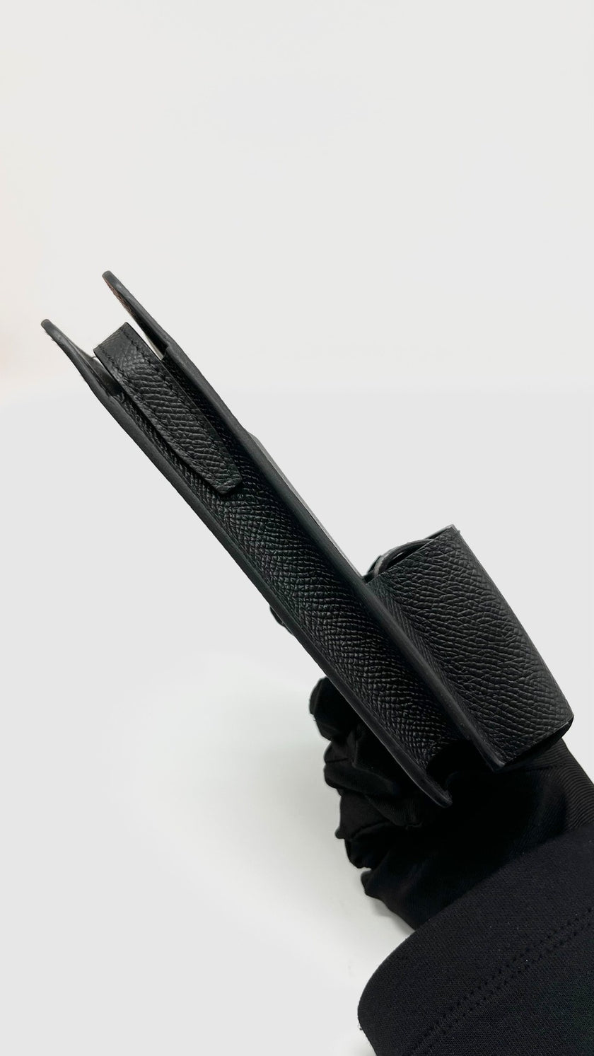 Brand New. Hermesway Phone Holder Black Epsom GHW. WM010MM|9336