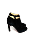 Brand New. Christian Louboutin Black Suede Vicky Booties. 38|12923