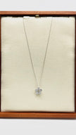 Brand New. Daisy Diamond necklace 0.69Ct 16 inches length HK 14K White Gold|10932
