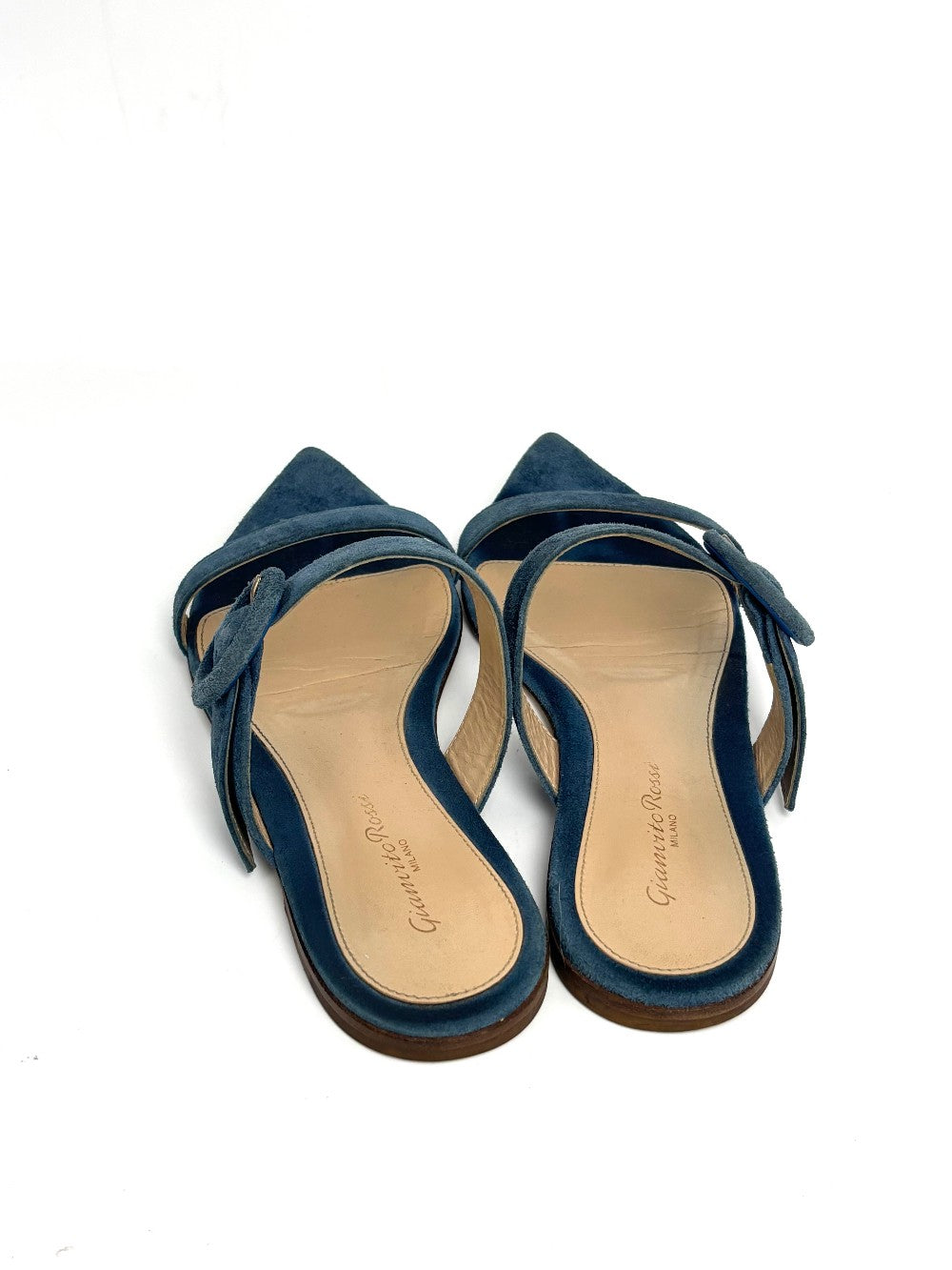 Preowned. Gianvito Rossi Sandals Suede Blue. 38|11057