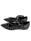 Preowned. Valentino Cage Flats Black. 39.5|12654