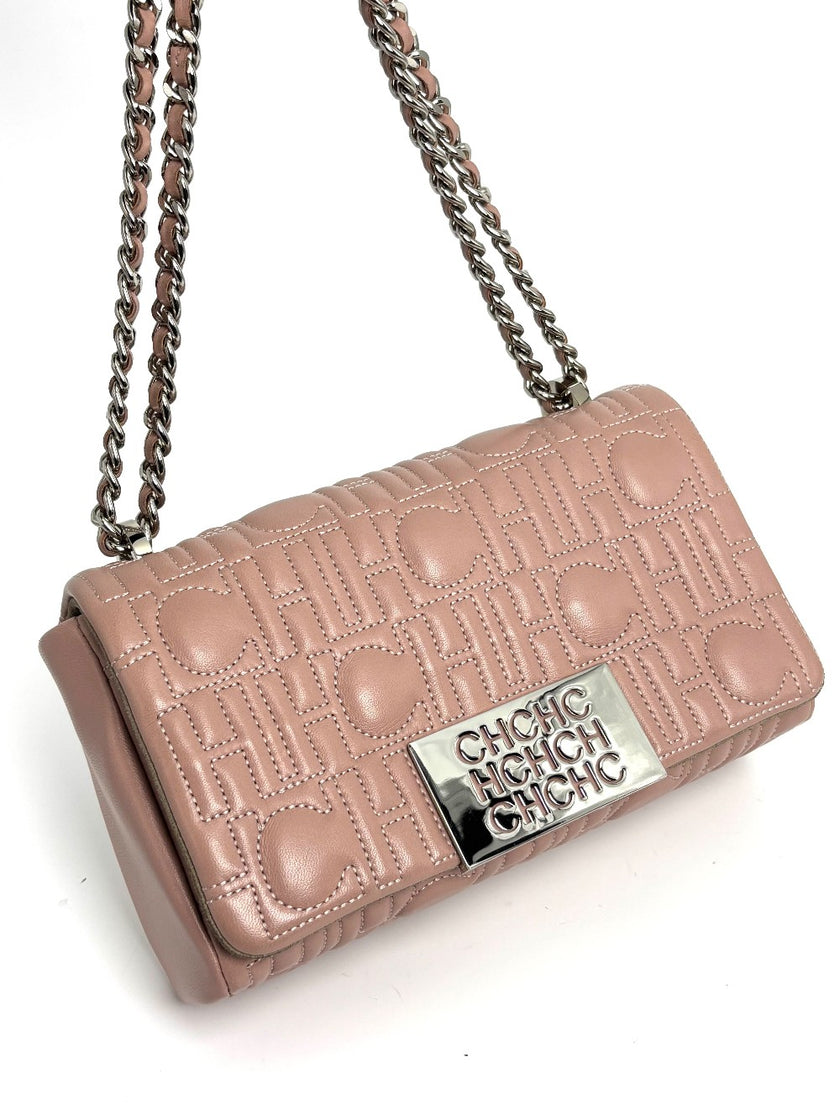 [SALE] Preowned. Carolina Herrera Bimba Flap Pink|11361