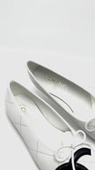 Brand New. Chanel Cambon Ballet Flats White/Black. 37C|16762