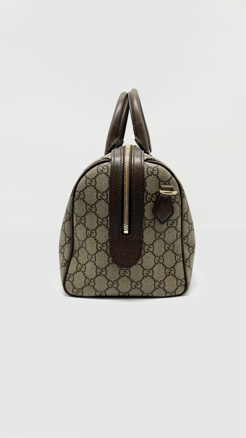 Unsed. Gucci Ophidia Boston GG Supreme Canvas Bag GHW|13390