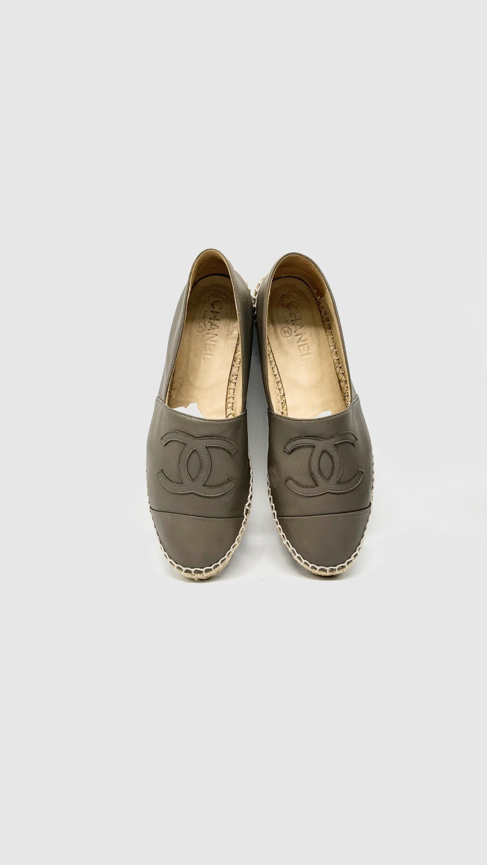 Preowned. Chanel Espadrille Khaki. 40|11448