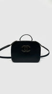 Preowned. Chanel Coco Curve Small Vanity Black In Goatskin And Quilted Calskin. 24574765|11397