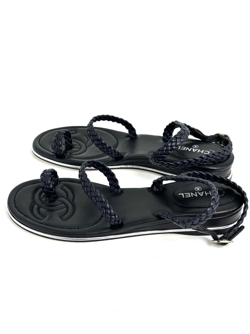 Brand New. Chanel Marine Flats Black. 37|12660