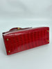 Preowned. Hermes Kelly 28 Rouge Cerise Porosus Crocodile GHW. circle Z|3395