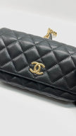 Preowned. Chanel Mini WOC Flap Black Caviar GHW. G1G215E4|13026
