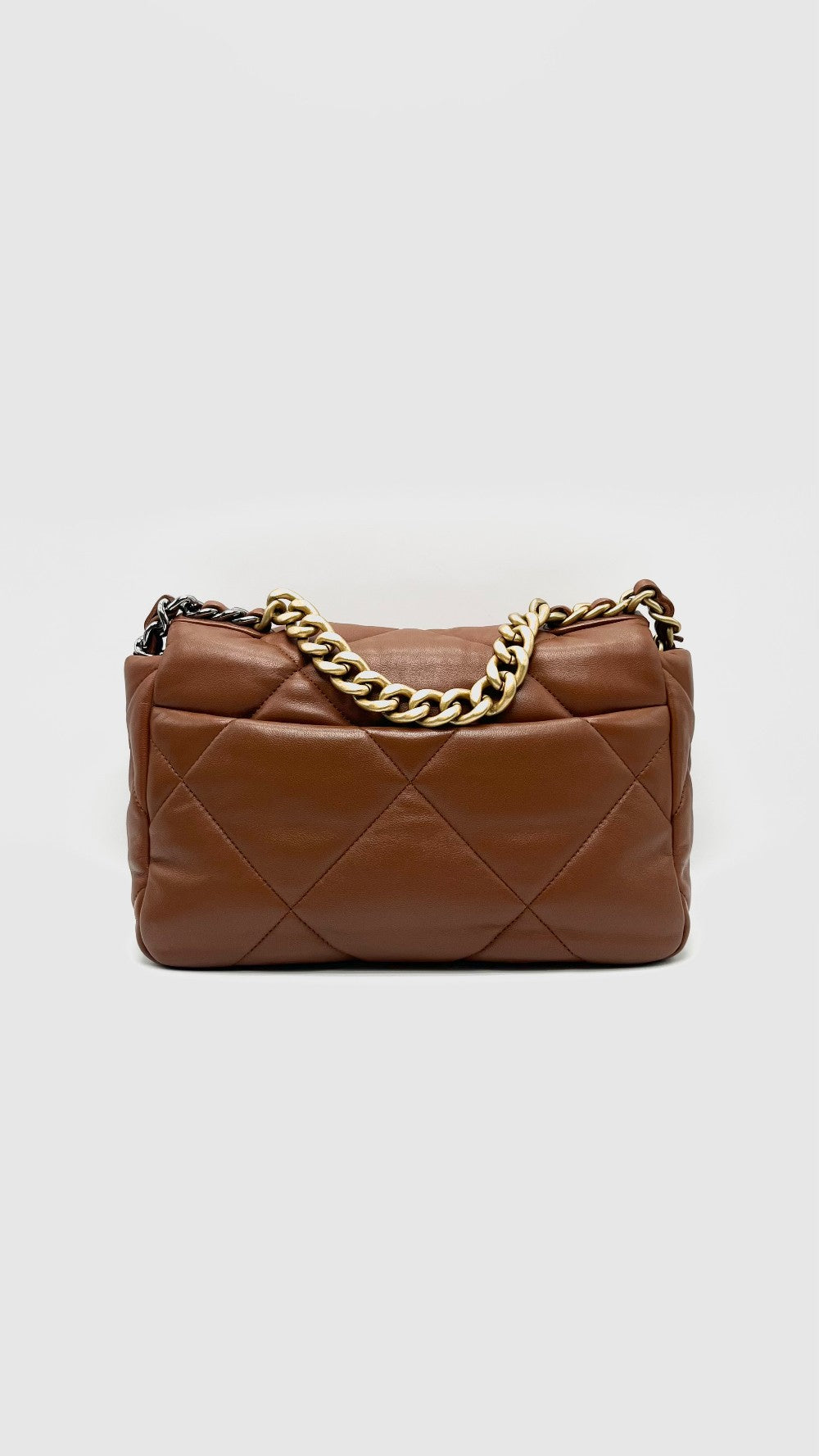 Brand New. Chanel C19 Small Tan Lambskin RHW/GHW/SHW. T7AEUT96|16617