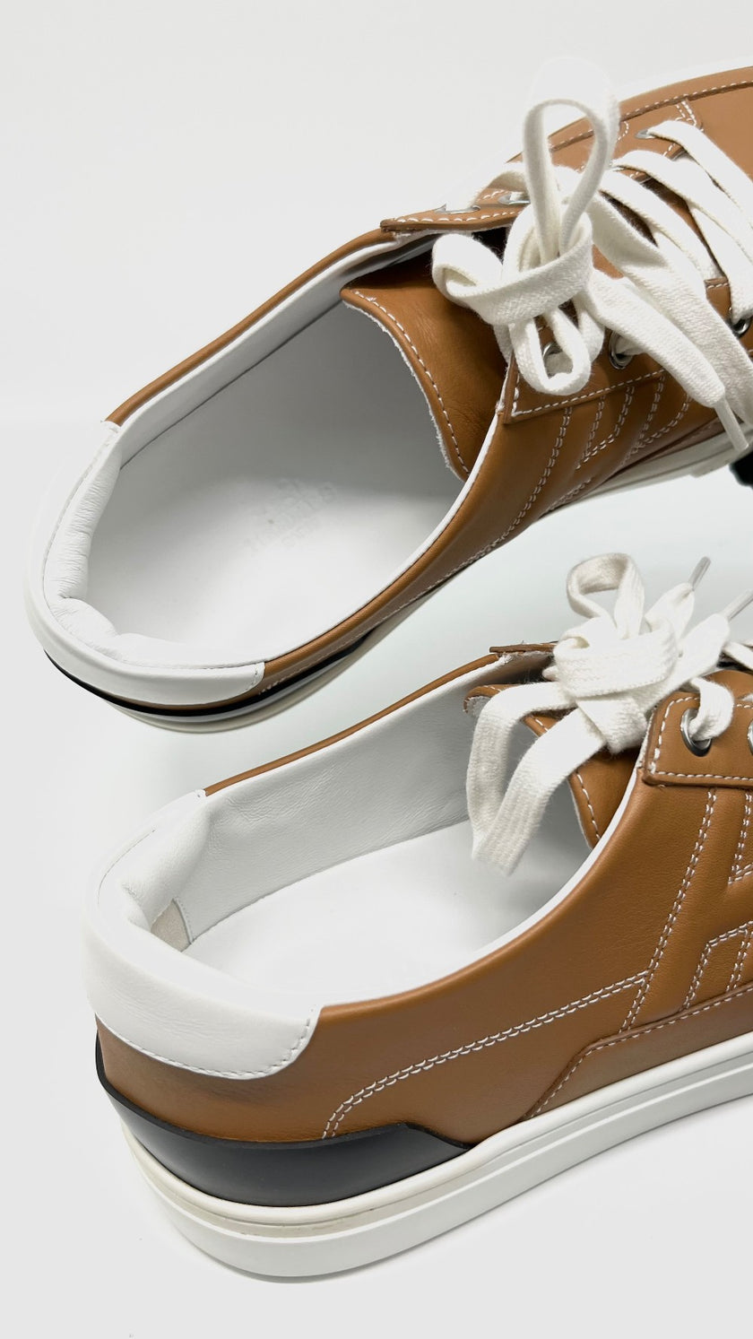 Unused. Hermes Deep Sneakers Gold. 40.5|10608