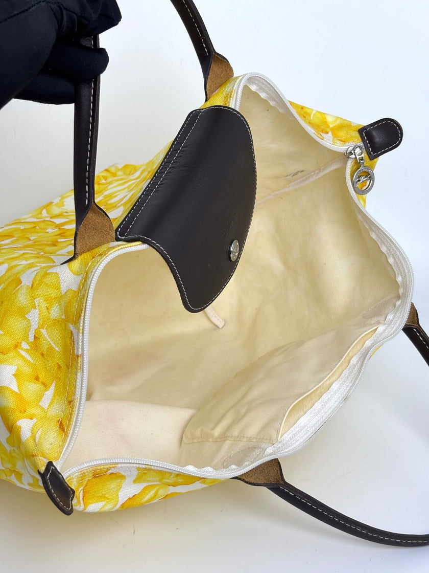 [SALE] Preowned. Longchamp Tote Yellow Canvas|11382