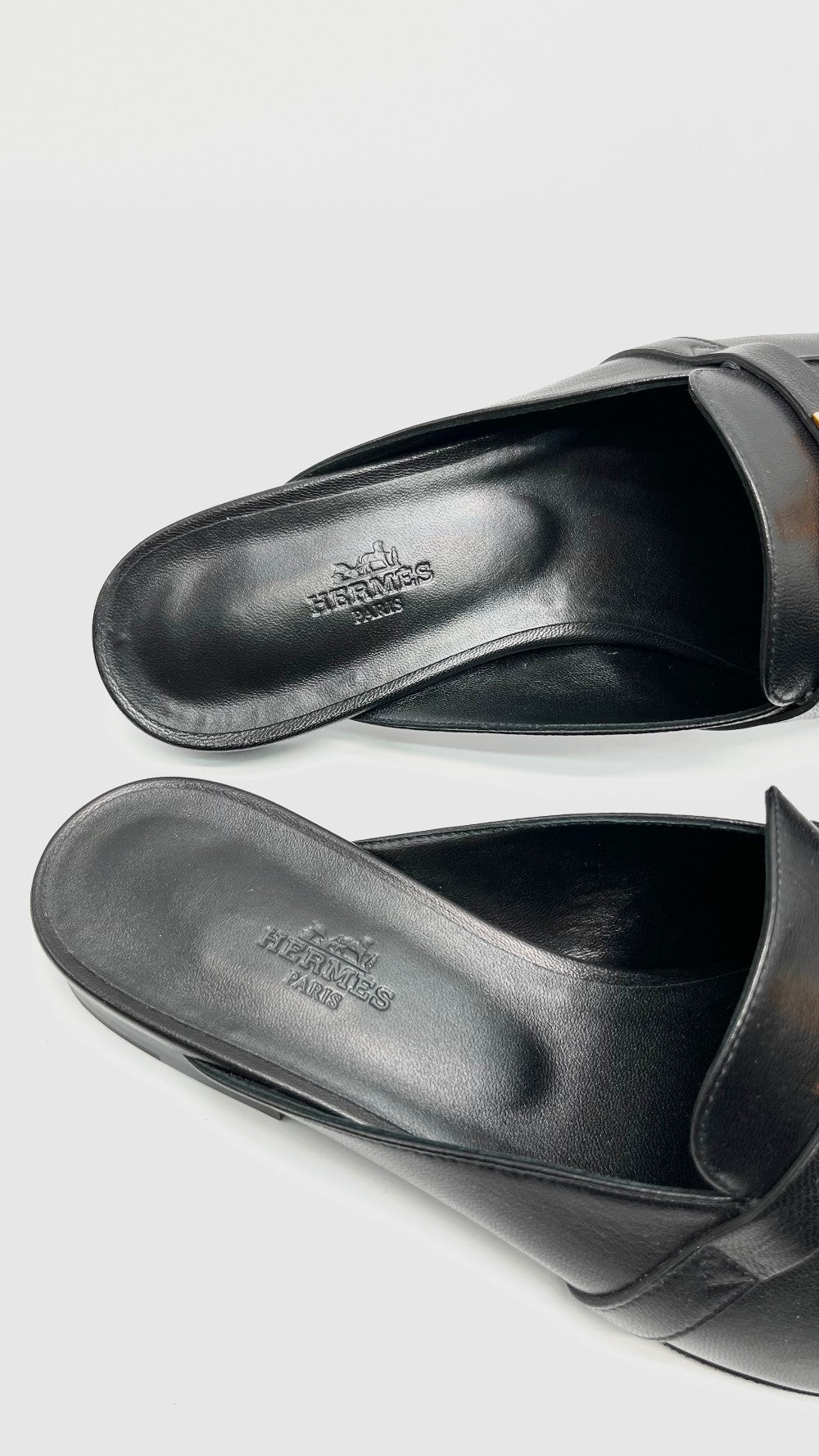 Brand New. Hermes OZ Mule Black RGHW. 38|16183