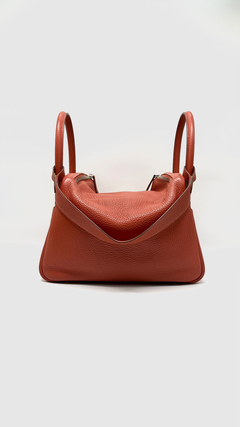 Preowned. Hermes Lindy 30 Crevette Clemence PHW. R 00191|13355