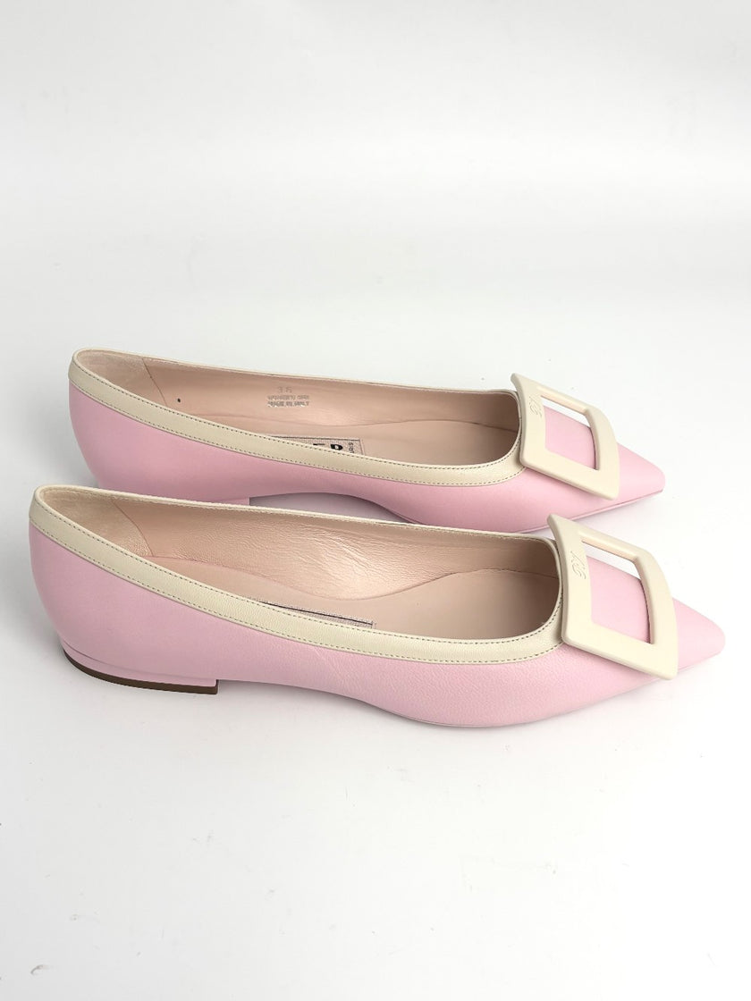 Brand New. Roger Vivier Gommettine Ballet Flats Pink. 36|12785