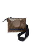 Preowned. Fendi Glazed Stamp Patch Crossbody Bag|9456