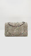 Preowned. Chanel Medium Double Flap Tweed SHW. 9857918|7890