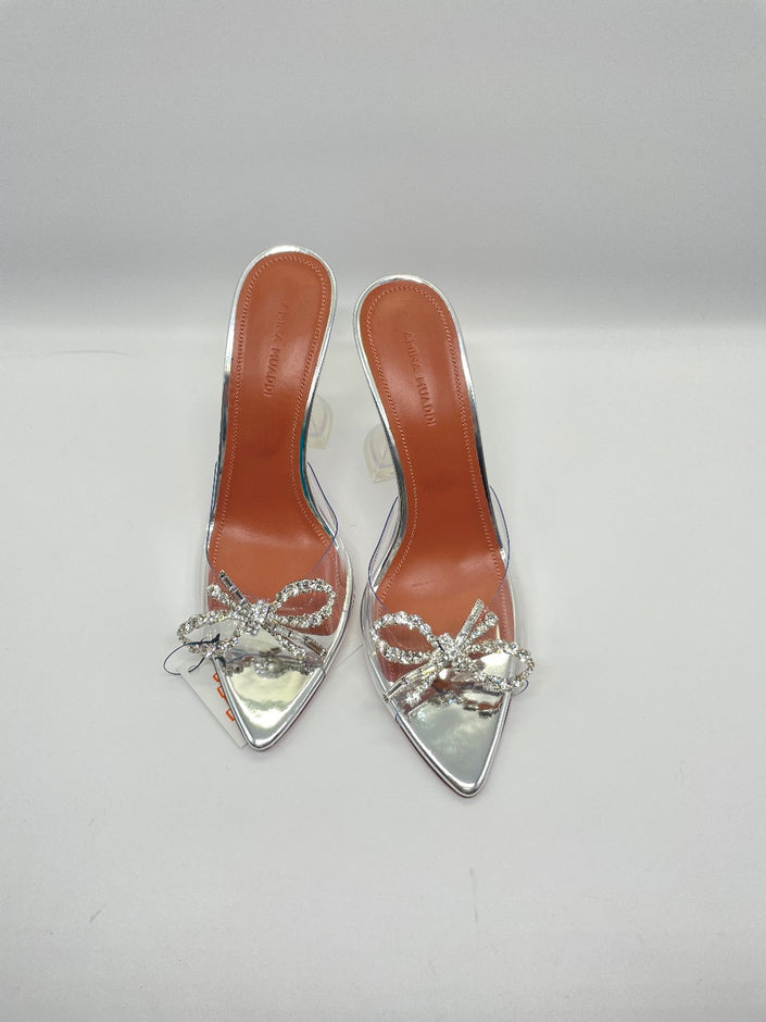 Brand New. Amina Muaddi Rosie Glass Heel. 37|10012