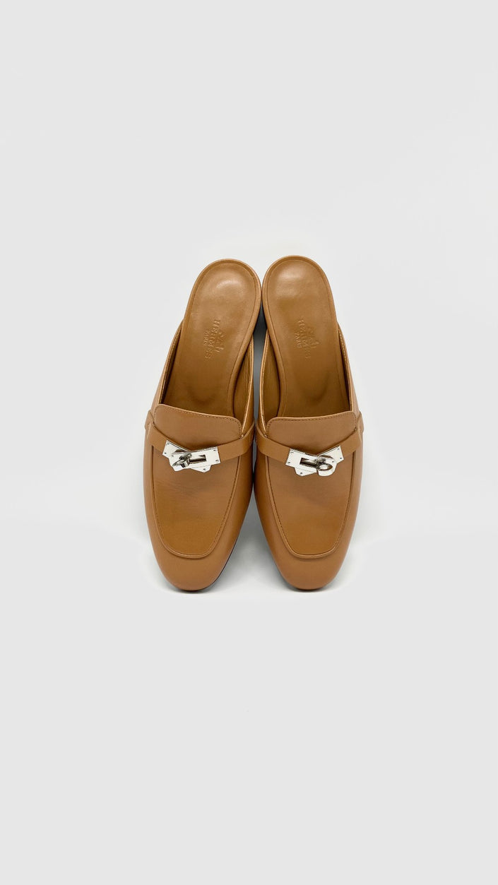 Brand New. Hermes Oz Mule Gold PHW. 37.5|12306