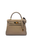 Like New. Hermes Kelly 28 Etoupe Togo GHW. UMU121SC|17310