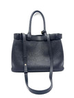 Preowned. Prada Buckle Tote Bag Black Calf SHW/GHW|17430