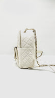Preowned. Chanel CC Day Backpack White Caviar GHW. 27035013|13834