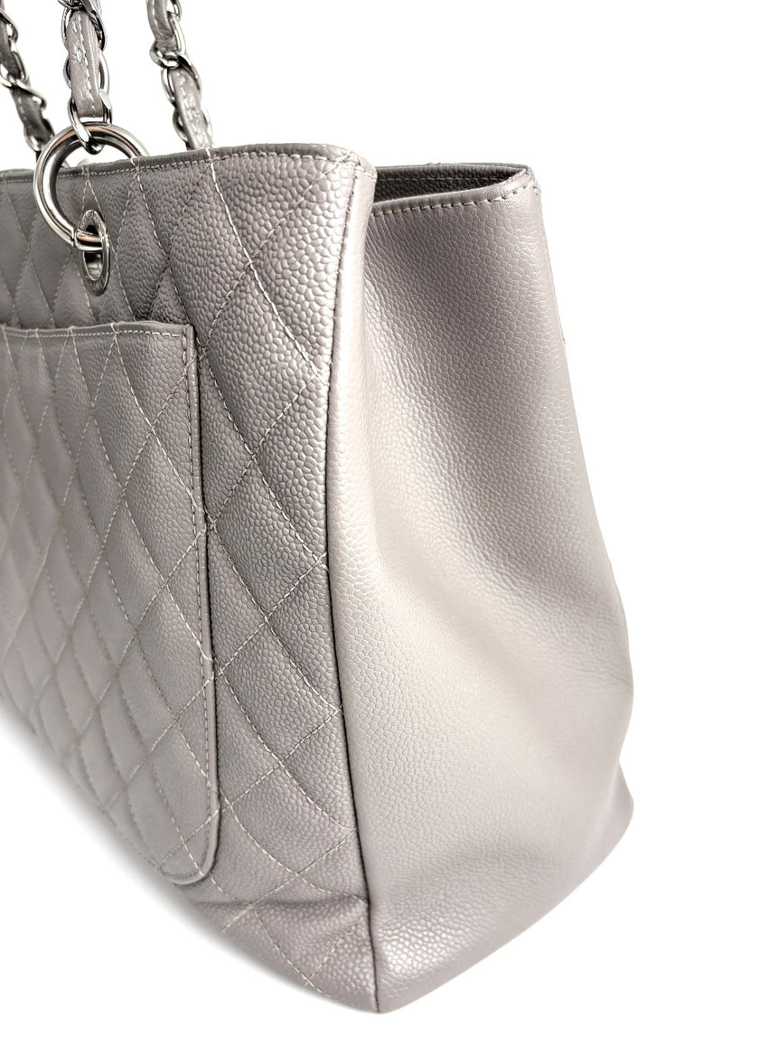 [SALE] Preowned. Chanel GST Caviar Gray SHW. 16752842|4352