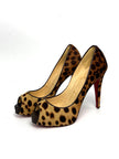 Like New. Louboutin Open Toe Flats Leopard. 35.5|10669