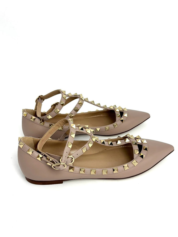 Brand New. Valentino Cage Flats Nude. 36.5|8431
