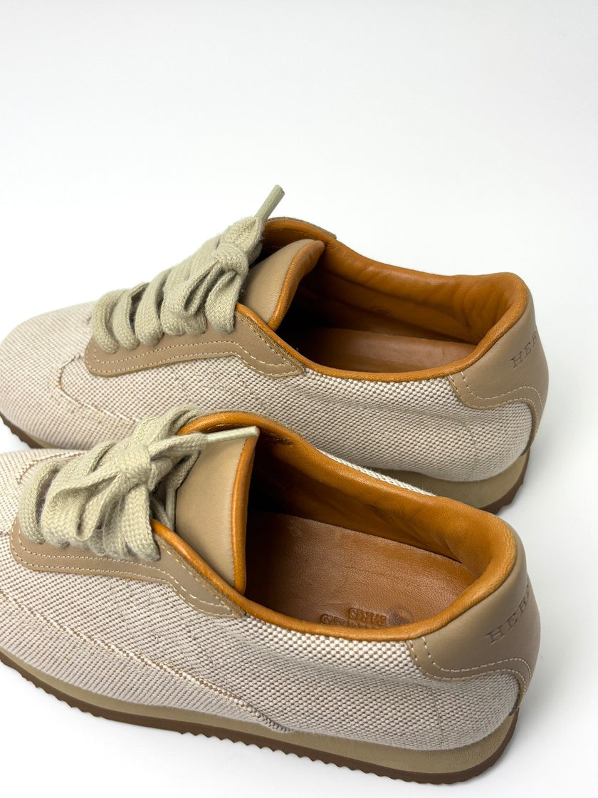 Unused. Hermes Sneakers Beige. 35.5|6453