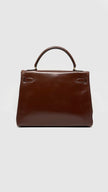 Preowned. Hermes Kelly 32 Vintage Box Brown GHW. Circle H MA|13921