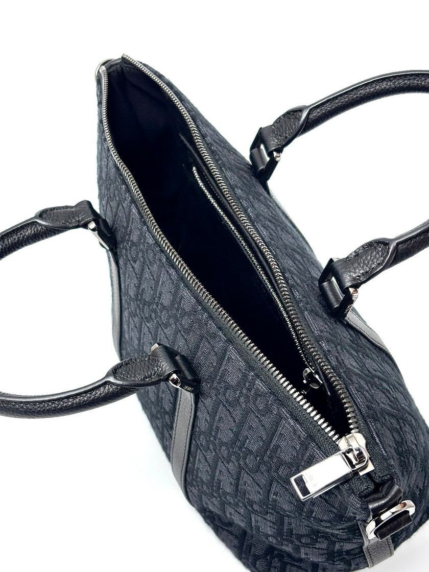 [SALE] Like New. Dior Weekender 25 Jacquard Black. 27BO02074|11260