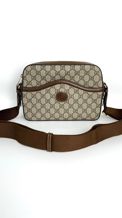 [SALE] Like New. Gucci Interlocking G Messenger Brown Bag|4736