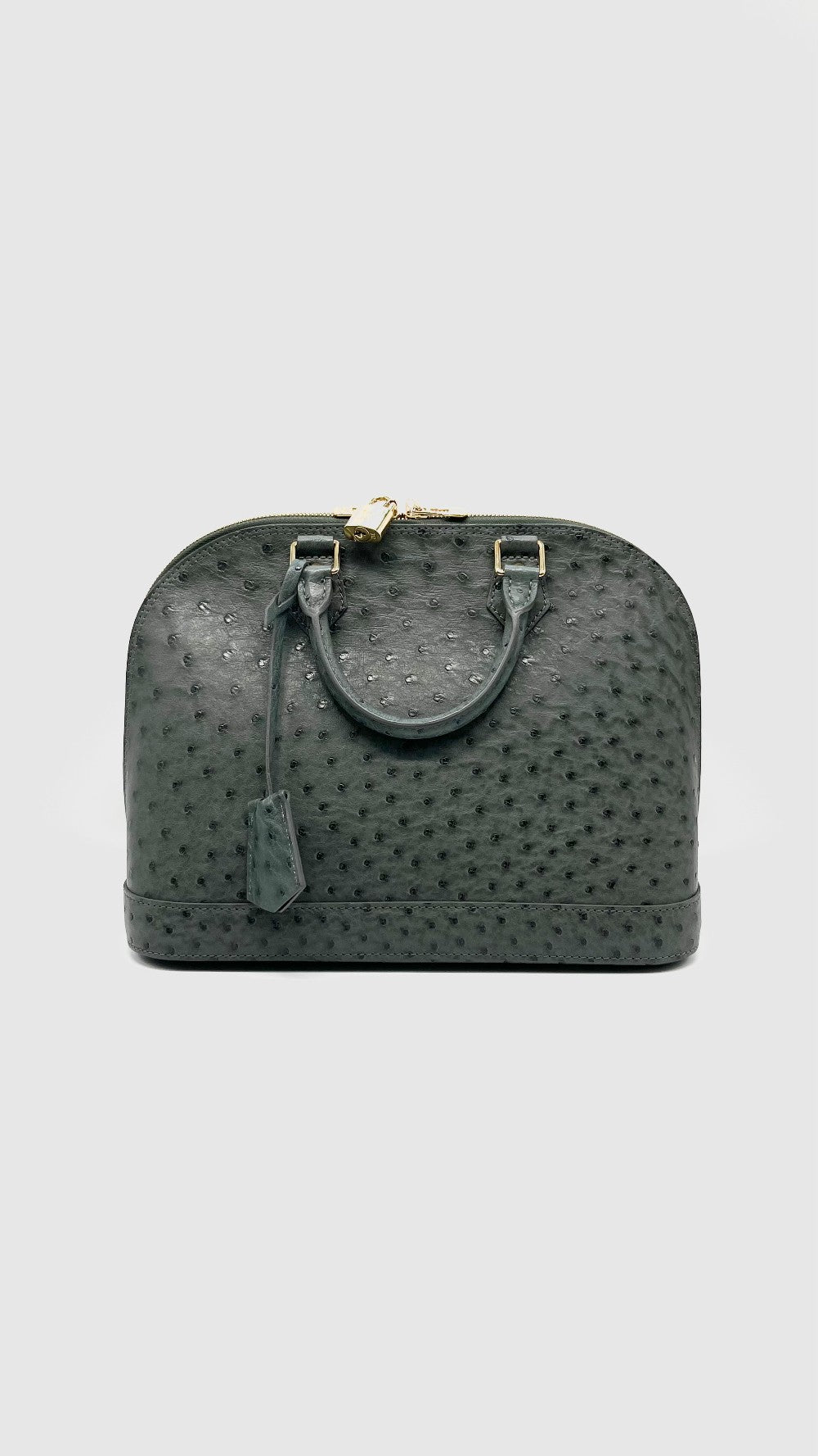Preowned. LV Alma PM Autruche Ostrich GHW. MI5111|14751