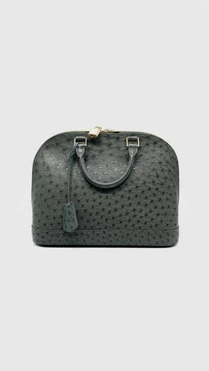 Preowned. LV Alma PM Autruche Ostrich GHW. MI5111|14751