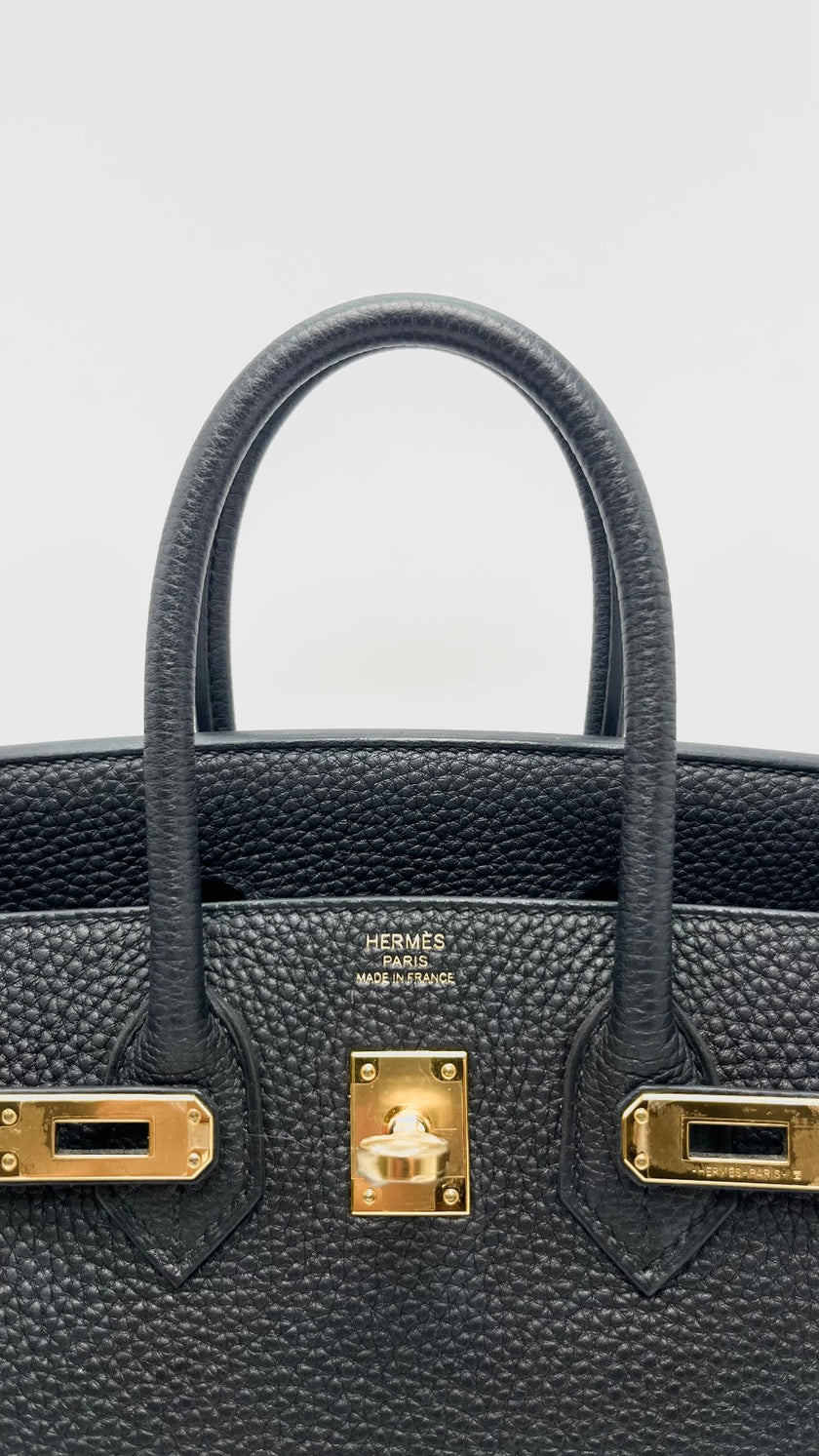 Like New. Hermes Birkin 25 Black Togo GHW. UPY663TN|16268