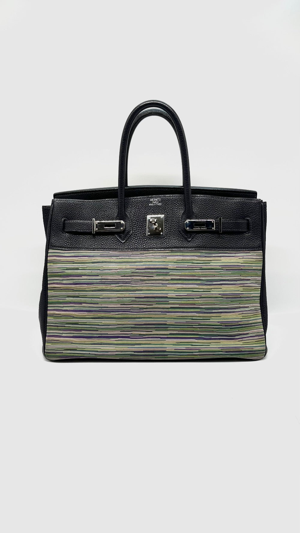 Preowned. Hermes Birkin 35 Vibrato Blue Indigo Togo PHW. G24C|13928