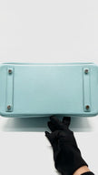 Preowned. Hermes Birkin 30 Blue Atoll Epsom PHW. TBY011KX|15225