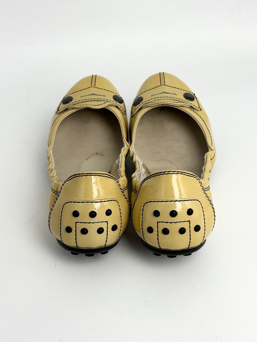 Preowned. Tods Dolls Shoes Yellow. 39|12840