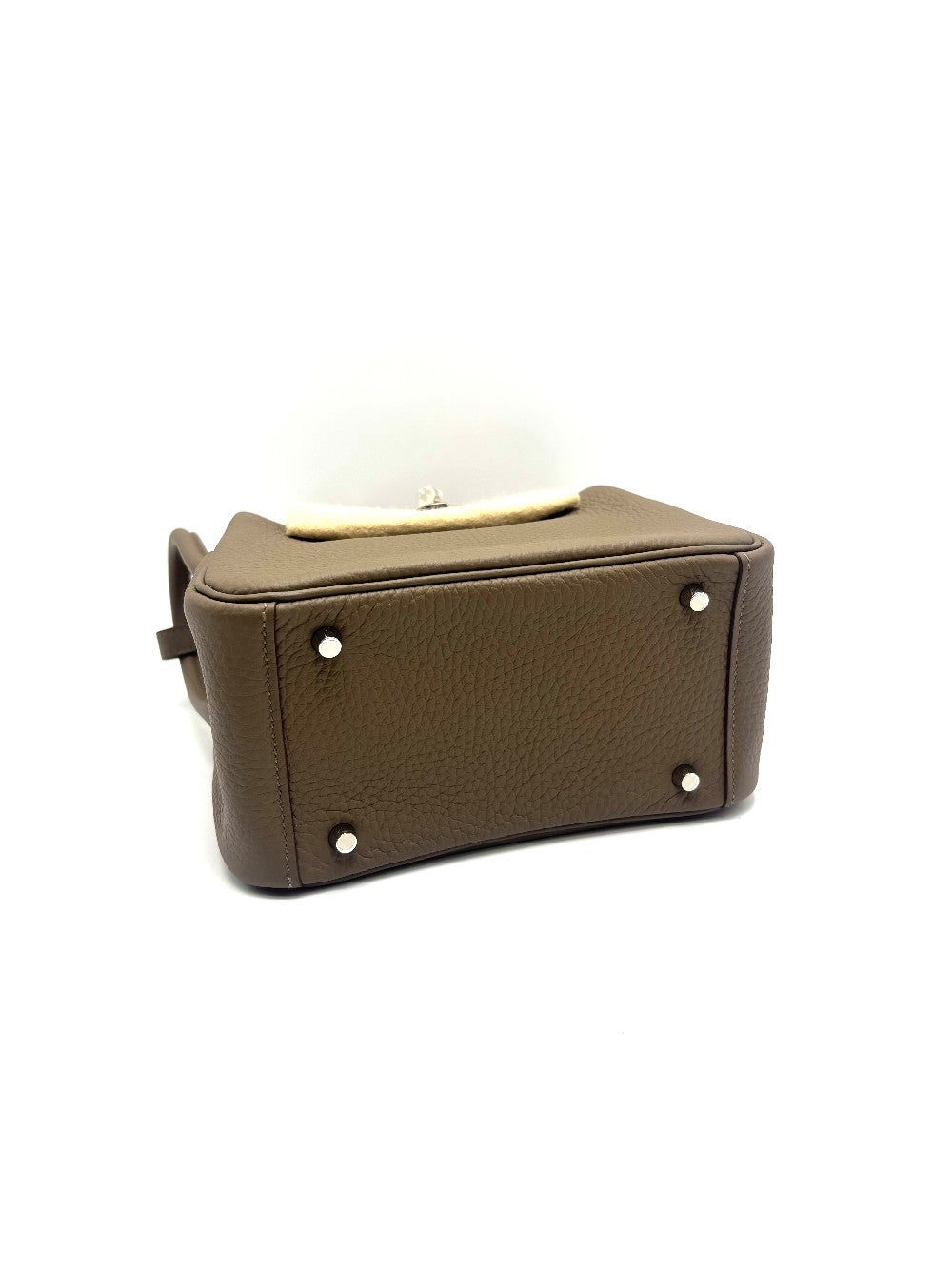 Unused. Hermes Mini Lindy Etoupe Quadrille Strap Clemence PHW.WMM475SM|17899