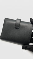Preowned. Hermes Bearn Compact Wallet Black PHW. DNN002NY|9927