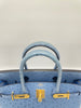 Preowned. Hermes Birkin 30 Blue Mykonos Ostrich GHW. DSA278CA|13195