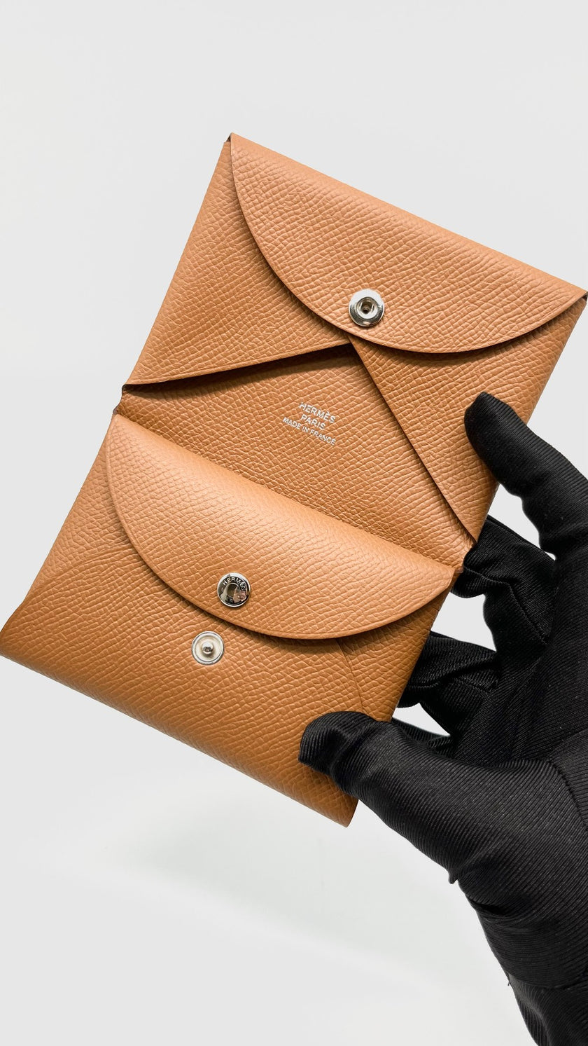Brand New. Hermes Calvi Duo Gold Epsom. BUY011TM|14549